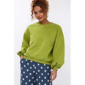 Ydence Sweater Floral | Apple green