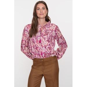 Geisha - Top 53912-20 - Dames Top - Roze en Wit - Verfijnde Details