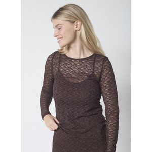 Sisters Point Blouse Gimas-Ls | D.Chocolate