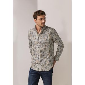 State of Art - Casual Overhemd - Bruin - Lange Mouwen - Katoen-Polyester Blend