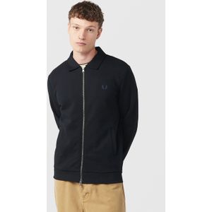 Fred Perry Zipped Collar Crew Shirt, zwart