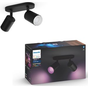 Philips Hue Fugato opbouwspot - White and Color - 2-spots zwart