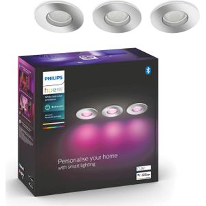 Philips Hue Xamento badkamer inbouwspot - White and Color - chroom (3-pack)