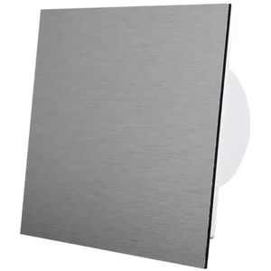 Badkamer ventilator Ø 100 mm met Timer en Vertraagde start - front geborsteld aluminium