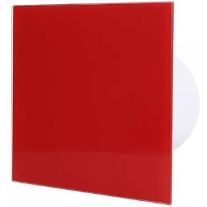 Badkamer ventilator Ø 125 mm met Trekkoord en Stekker - front rood glas