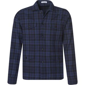 Dutch Dandies Safari OverShirt Heren - Donkerblauw grote ruit