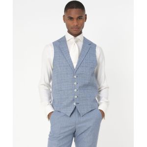 Dutch Dandies Vittorio Wedding Gilet Heren - L.blauw grote ruit