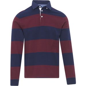 Campbell Classic Polo Heren LM - Bordeaux streep