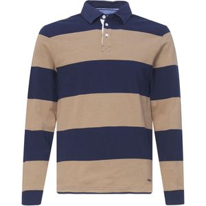 Campbell Classic Polo Heren LM - Beige streep
