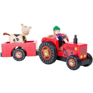 Small Foot Tractor Met Trailer Hout 4-delig