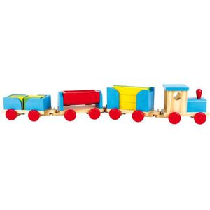 Base Toys Houten  trein met bouwblokken