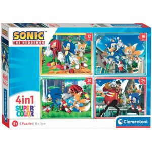 Clementoni Supercolor 4in1 Puzzel Sonic the Hedgehog (12-24 Stukjes)