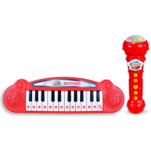 Bontempi Mini Keyboard met Karaoke Microfoon - Rood