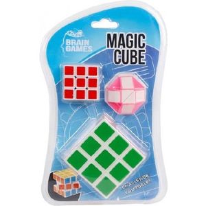 Brain Games Kubus Magic Cube Groen/Rood/Roze 3-delig