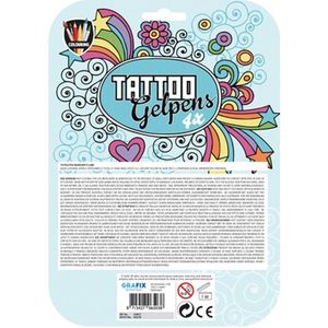 Tattoo Glitter Gelpens 4 Stuks Stencil