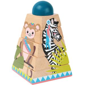 Small Foot - Houten Stapeltoren Jungle 6dlg.