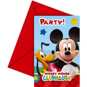 Uitnodigingen Mickey Mouse: 6 stuks (81513P) BT