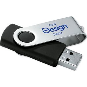 100 St. USB-Sticks bedrucken | USB-Stick Rotate | Silber Kappe + Farbiger Stick | 4-64 GB | 1-4 Farbdruck
