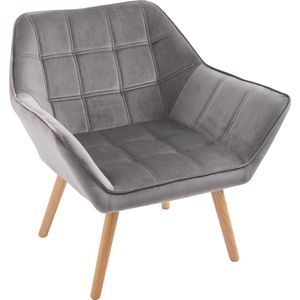 HOMCOM relaxfauteuil, Scandinavisch design, comfortabele leesstoel, gestikt, ideaal voor elk interieur, 64 x 62 x 72,5 cm, grijs | Aosom.nl