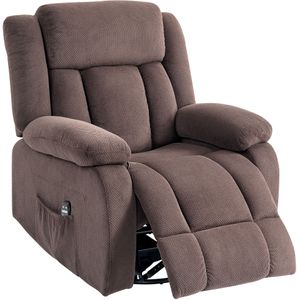 HOMCOM - Massagestoel - Bruin - 8 Vibratiepunten - 5 Modi - Lendenverwarming - Verstelbaar