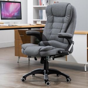 Vinsetto ergonomische bureaustoel, met massage- en verwarmingsfunctie, hoogte verstelbare, draaibaar, tot 120 kg, 68x72x110-120 cm, grijs | Aosom.nl