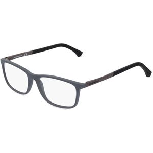 Emporio Armani EA3069 Herren-Brille inkl. Gläser Vollrand Eckig Kunststoff-Gestell 53mm/17mm/140mm, grau