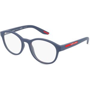 Prada Linea Rossa PS07PV Herren-Brille inkl. Gläser Vollrand Panto Kunststoff-Gestell 53mm/20mm/145mm, blau