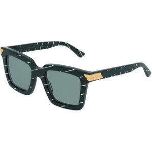 Bottega Veneta BV1005S Damen-Sonnenbrille Vollrand Eckig Recycled Acetat-Gestell, grün