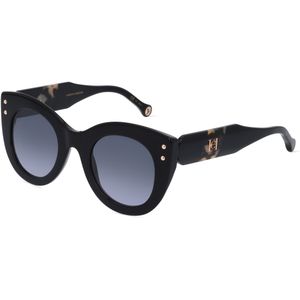 Carolina Herrera 0127/S Damen-Sonnenbrille Vollrand Rund Acetat-Gestell, schwarz