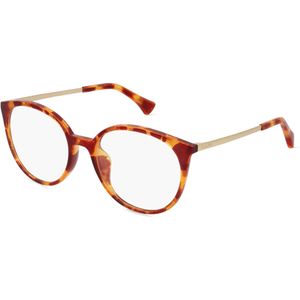 Ralph RA7145U Damen-Brille inkl. Gläser Vollrand Panto Kunststoff-Gestell 53mm/18mm/145mm, braun