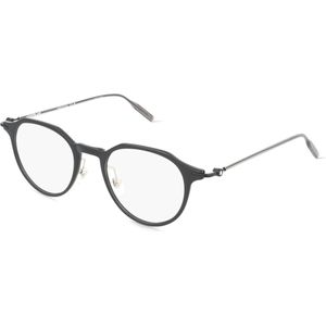Montblanc MB0355O Herren-Brille inkl. Gläser Vollrand Panto Kunststoff-Gestell 49mm/20mm/145mm, schwarz