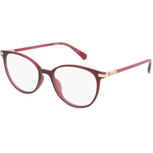 Polaroid PLD D459/G Damen-Brille inkl. Gläser Vollrand Cateye Kunststoff-Gestell 52mm/17mm/145mm, rot