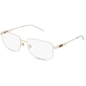 Gucci GG1678O Herren-Brille inkl. Gläser Vollrand Eckig Metall-Gestell 57mm/18mm/150mm, silber