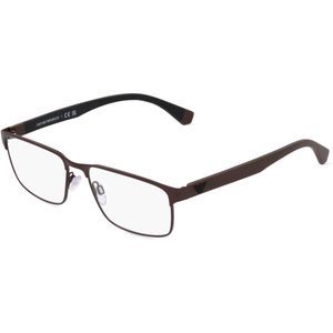 Emporio Armani EA1105 Herren-Brille inkl. Gläser Vollrand Eckig Metall-Gestell 54mm/17mm/145mm, braun