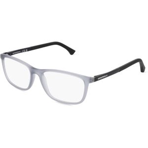 Emporio Armani EA3069 Herren-Brille inkl. Gläser Vollrand Eckig Kunststoff-Gestell 55mm/17mm/140mm, transparent