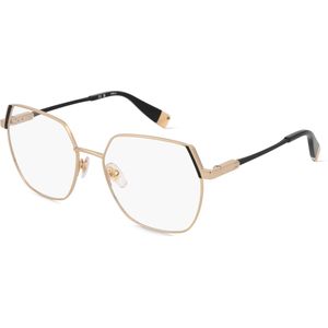 Furla FULVFU675 Damen-Brille inkl. Gläser Vollrand Eckig Metall-Gestell 54mm/17mm/135mm, pink
