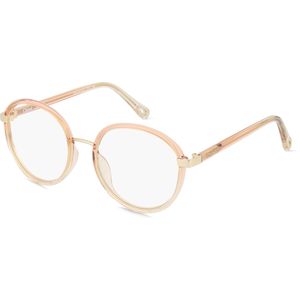 Chloé CH0033O Unisex-Brille inkl. Gläser Vollrand Rund Bio-Kunststoff-Gestell 51mm/18mm/140mm, gold