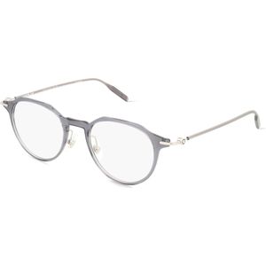 Montblanc MB0355O Herren-Brille inkl. Gläser Vollrand Panto Kunststoff-Gestell 49mm/20mm/145mm, grau