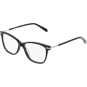 Fossil 7105 Damen-Brille inkl. Gläser Vollrand Eckig Kunststoff-Gestell 52mm/14mm/140mm, schwarz