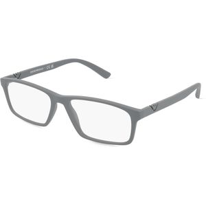 Emporio Armani EA3213 Herren-Brille inkl. Gläser Vollrand Eckig Kunststoff-Gestell 54mm/17mm/145mm, grau