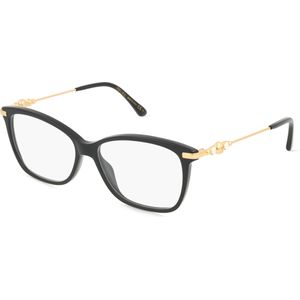 Jimmy Choo JC355 Damen-Brille inkl. Gläser Vollrand Eckig Kunststoff Metall-Gestell 54mm/15mm/145mm, schwarz