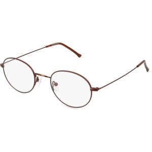 Fielmann BD 350 PANTO CL Unisex-Brille inkl. Gläser Vollrand Panto Edelstahl-Gestell 50mm/20mm/145mm, braun
