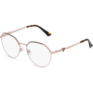 Guess GU 2866 Unisex-Brille inkl. Gläser Vollrand Rund Metall-Gestell 53mm/16mm/140mm, gold