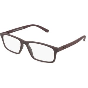 Emporio Armani EA3213 Herren-Brille inkl. Gläser Vollrand Eckig Kunststoff-Gestell 54mm/17mm/145mm, braun