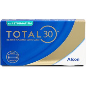 Alcon Total 30 for Astigmatism (6er Packung) Monatslinsen (-1.5 dpt, Zyl. -0,75, Achse 20 ° & BC 8.6) mit UV-Schutz
