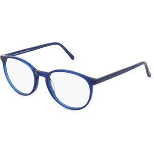 Fielmann JIL 005 RN RILEY Unisex-Brille inkl. Gläser Vollrand Panto Acetat-Gestell 52mm/19mm/145mm, blau