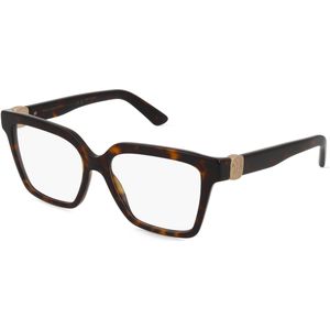 Dolce&Gabbana 0DG3395 Damen-Brille inkl. Gläser Vollrand Eckig Metall-Gestell 53mm/16mm/145mm, braun