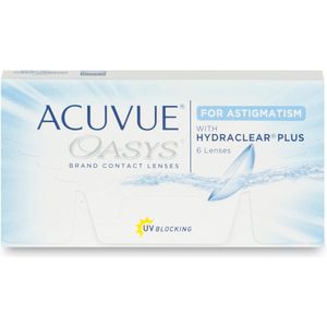 Johnson & Johnson Acuvue Oasys for Astigmatism (6er Packung) 2-Wochen-Linsen (-5.25 dpt, Zyl. -2,75, Achse 180 ° & BC 8.6) mit UV-Schutz