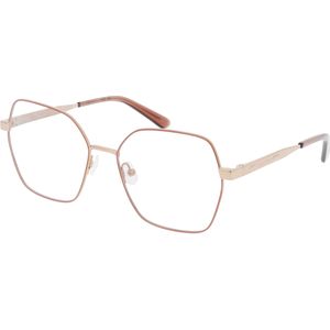 Calvin Klein CK24112 Damen-Brille inkl. Gläser Vollrand Eckig Metall-Gestell 55mm/17mm/140mm, braun