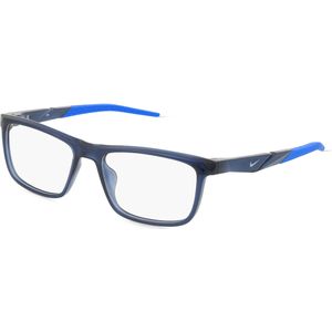Nike 7057 Unisex-Brille inkl. Gläser Vollrand Eckig Bio-Kunststoff-Gestell 54mm/17mm/145mm, blau
